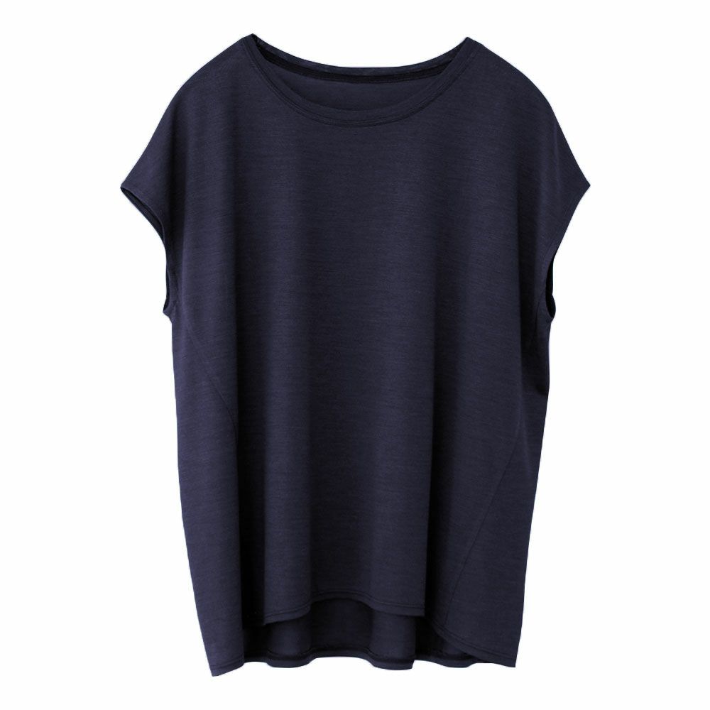 シルク100% ジャージー フレンチ袖トップス 日本製