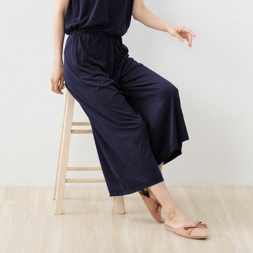 シルク100% ジャージー ガウチョパンツ 日本製