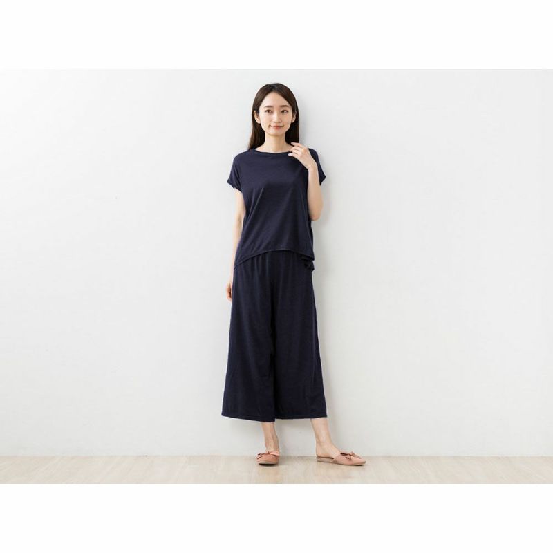 シルク100% ジャージー ガウチョパンツ 日本製