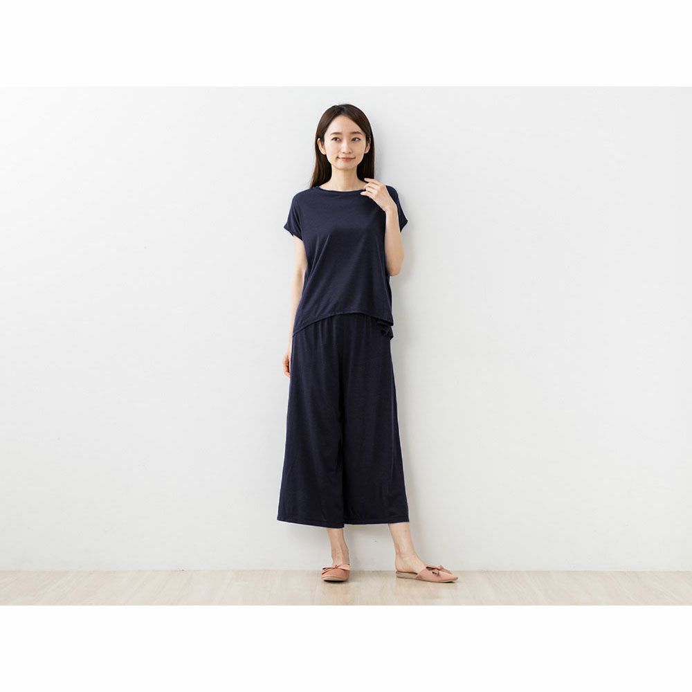 シルク100% ジャージー ガウチョパンツ 日本製