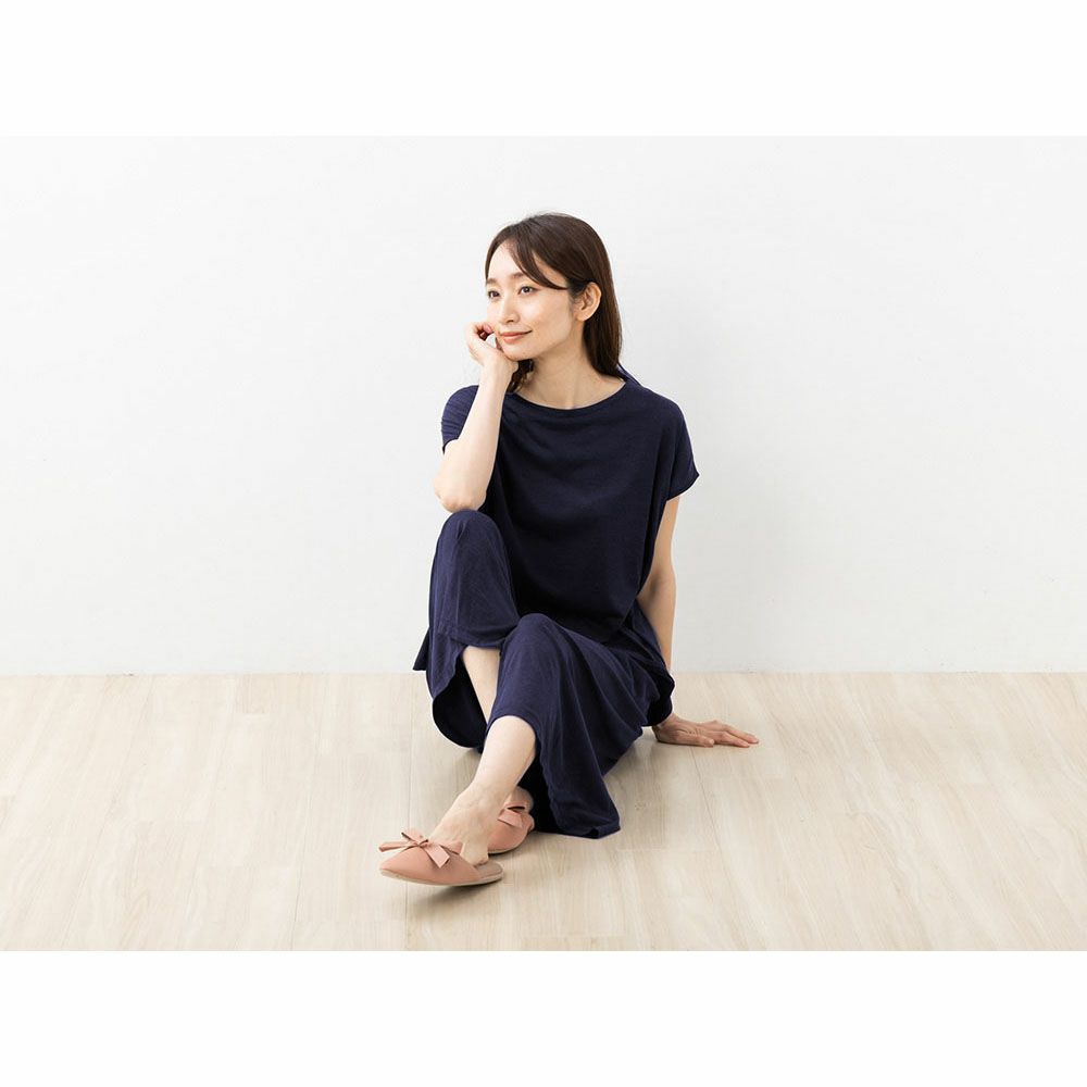 シルク100% ジャージー ガウチョパンツ 日本製