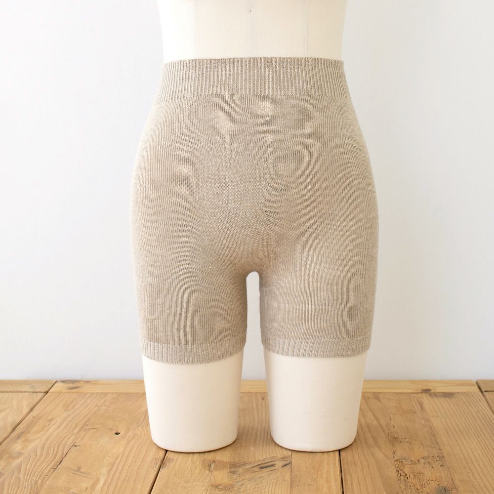  肌側シルク ホールガーメント ハイウエストパンツ 日本製 表側コットン
