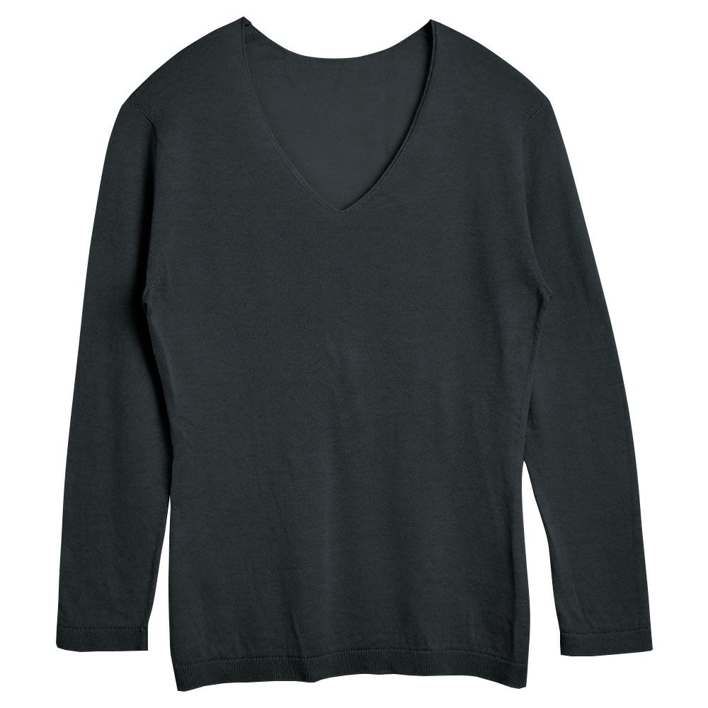 シルク100％ ふわふわ加工 Vネック 長袖インナー 日本製