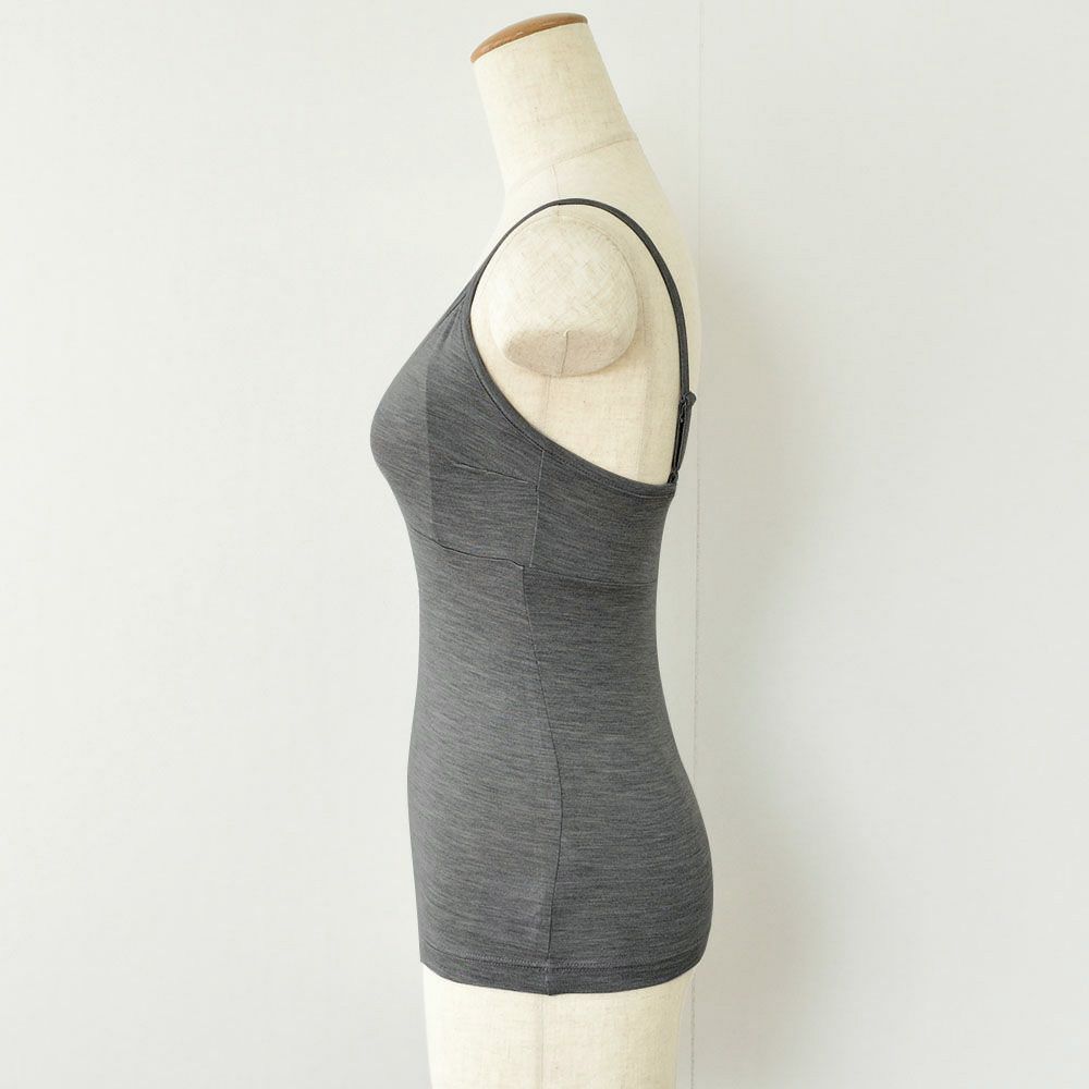 シルク カップ付きキャミソール ストレッチ ソフトベア天竺 日本製 ウォッシャブル加工