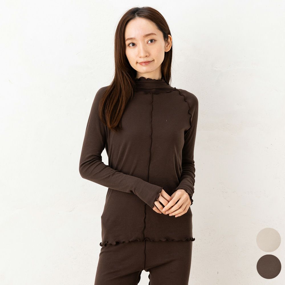 オーガニックコットン100% アウトメロー 長袖インナー ハイネック 日本製