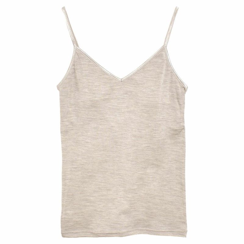 シルク100％ フライス カップ付き キャミソール 日本製