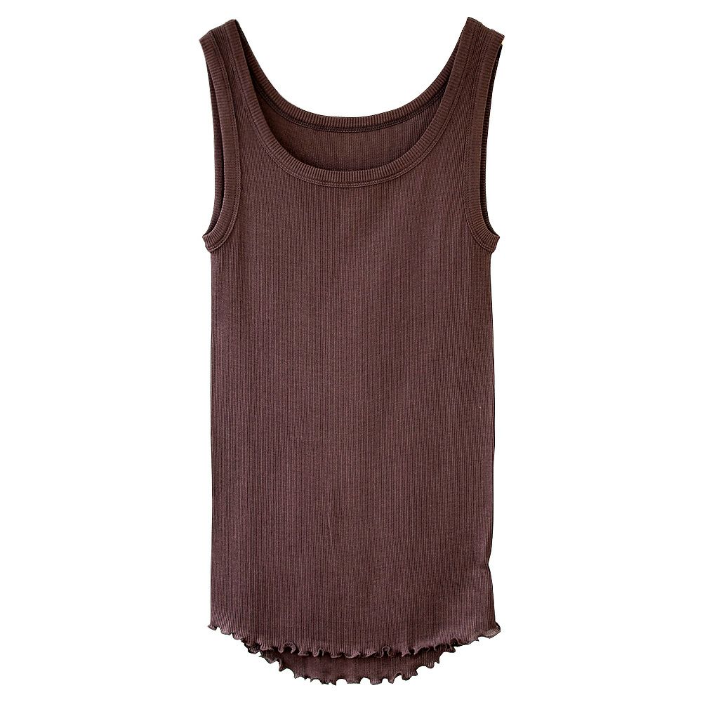 シルク100% テレコ　タンクトップ 日本製 ウォッシャブル加工