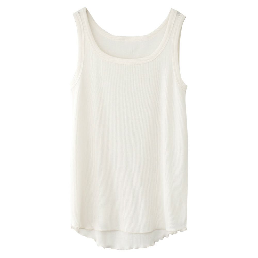 シルク100% テレコ　タンクトップ 日本製 ウォッシャブル加工