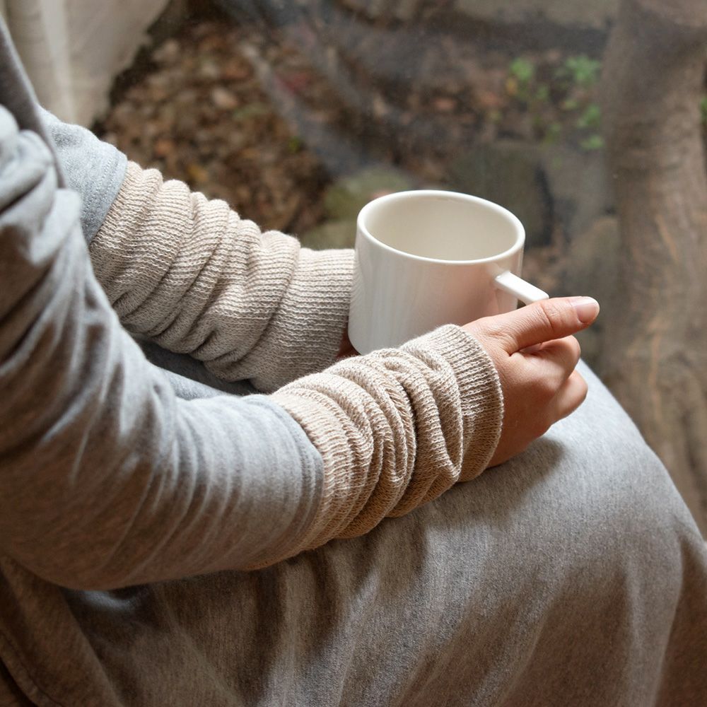 シルク レッグウォーマー 日本製 26cm ショートタイプ 肌側シルク 表側オーガニックコットンの二重構造 男女兼用