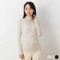 シルク100％ ハイネック 長袖インナー 日本製【ふわ肌シルク】