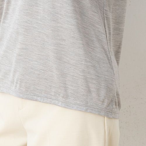 シルク100％ ソフトジャージー Vネック 7分袖トップス 日本製 ウォッシャブル加工