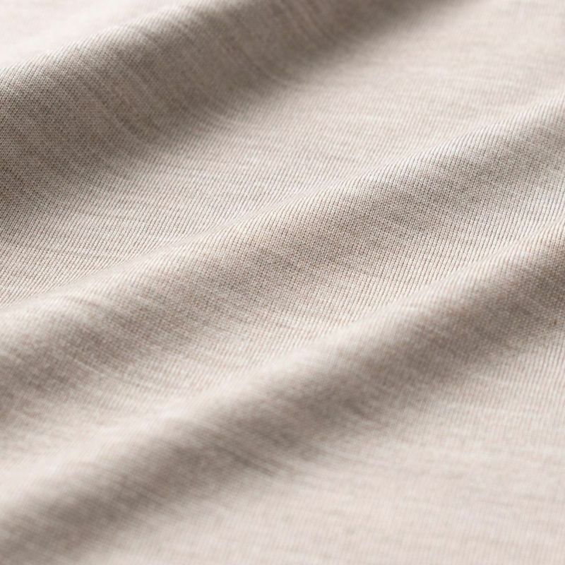 シルク100％ ソフトジャージー クルーネック 5分袖トップス 日本製 ウォッシャブル加工