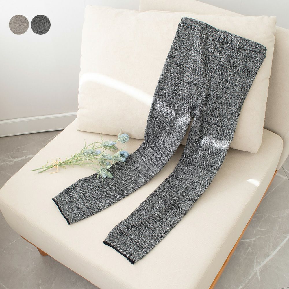 肌側シルク 表コットンリネン さらさらレギンス 日本製