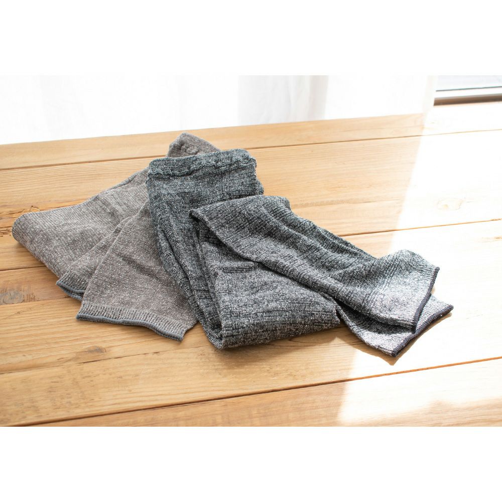 肌側シルク 表コットンリネン さらさらレギンス 日本製