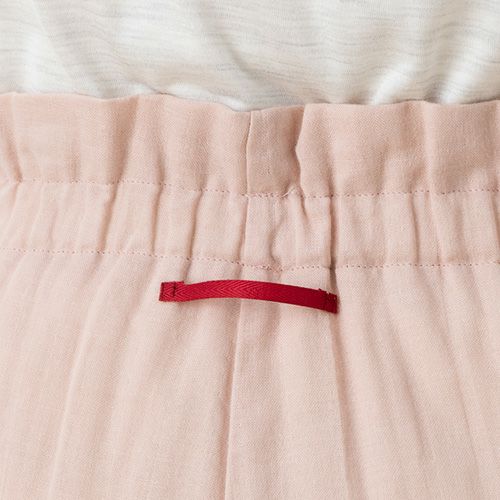 オーガニックコットン100% 和晒しダブルガーゼ 湯上りパジャマ 上下セット フレンチ袖トップスとルームパンツ 日本製