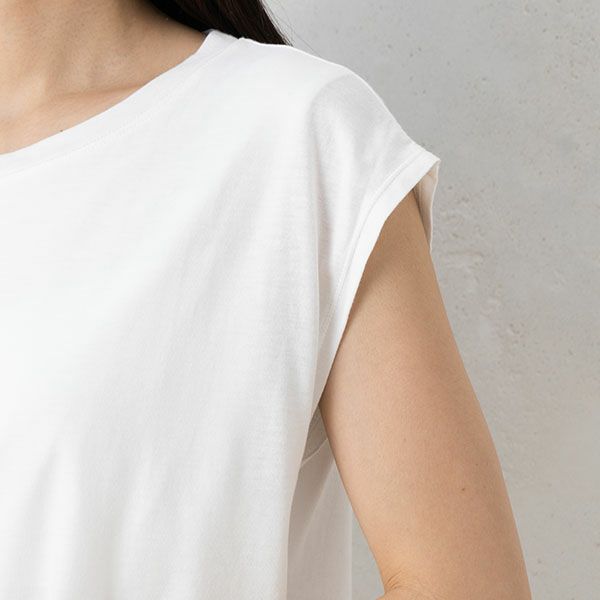 リラクシングウェア カップ付きフレンチ袖トップス 日本製