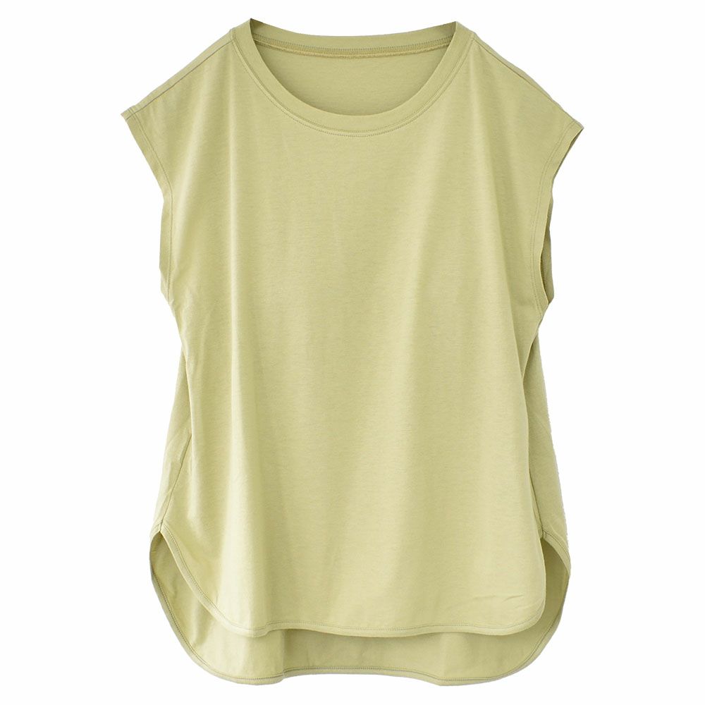 リラクシングウェア カップ付きフレンチ袖トップス 日本製