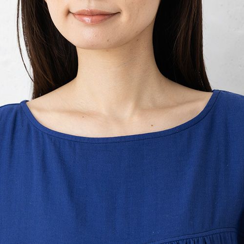 オーガニックコットン100% 和晒しダブルガーゼ 湯上りワンピース 日本製 フレンチ袖