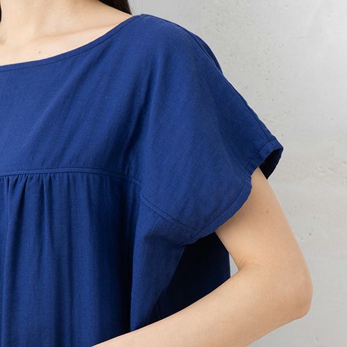 オーガニックコットン100% 和晒しダブルガーゼ 湯上りワンピース 日本製 フレンチ袖