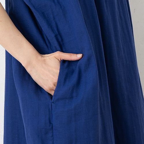 オーガニックコットン100% 和晒しダブルガーゼ 湯上りワンピース 日本製 フレンチ袖
