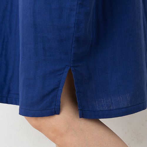 オーガニックコットン100% 和晒しダブルガーゼ 湯上りワンピース 日本製 フレンチ袖