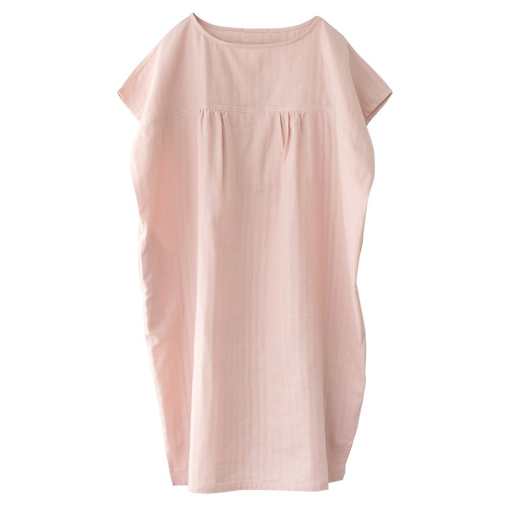 オーガニックコットン100% 和晒しダブルガーゼ 湯上りワンピース 日本製 フレンチ袖