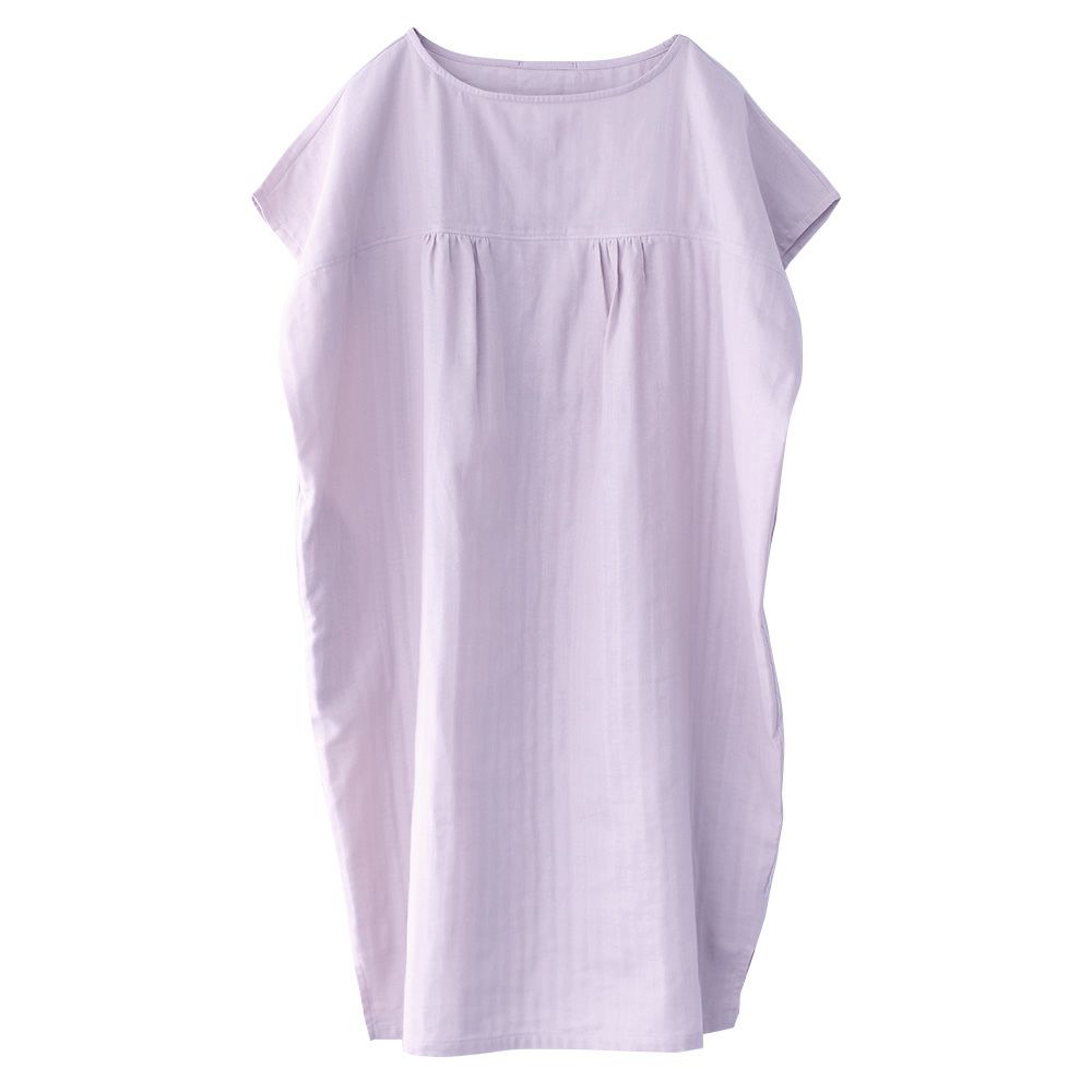 オーガニックコットン100% 和晒しダブルガーゼ 湯上りワンピース 日本製 フレンチ袖