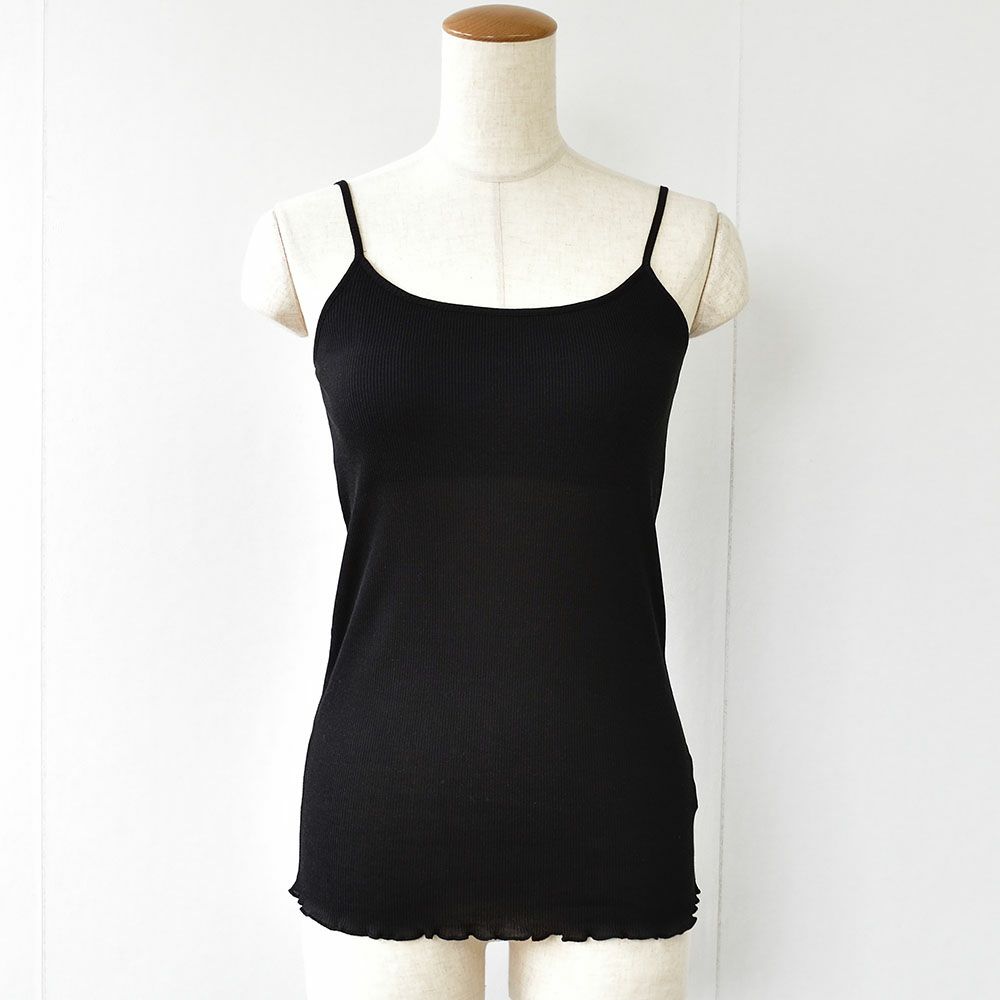 コットンシルク テレコ カップ付きキャミソール