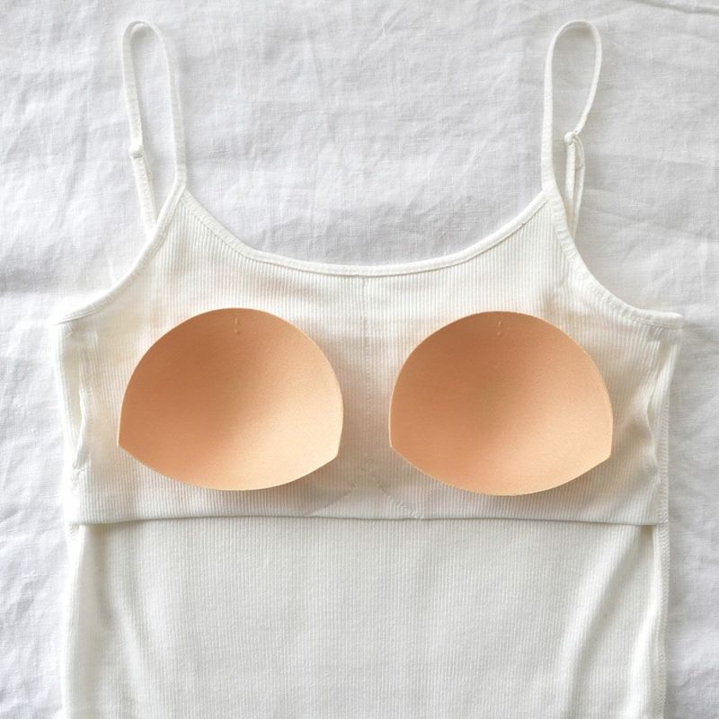 コットンシルク テレコ カップ付きキャミソール