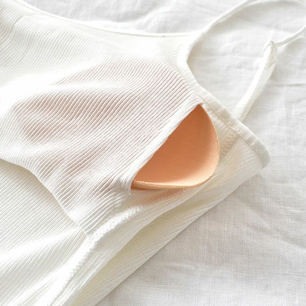 コットンシルク テレコ カップ付きキャミソール