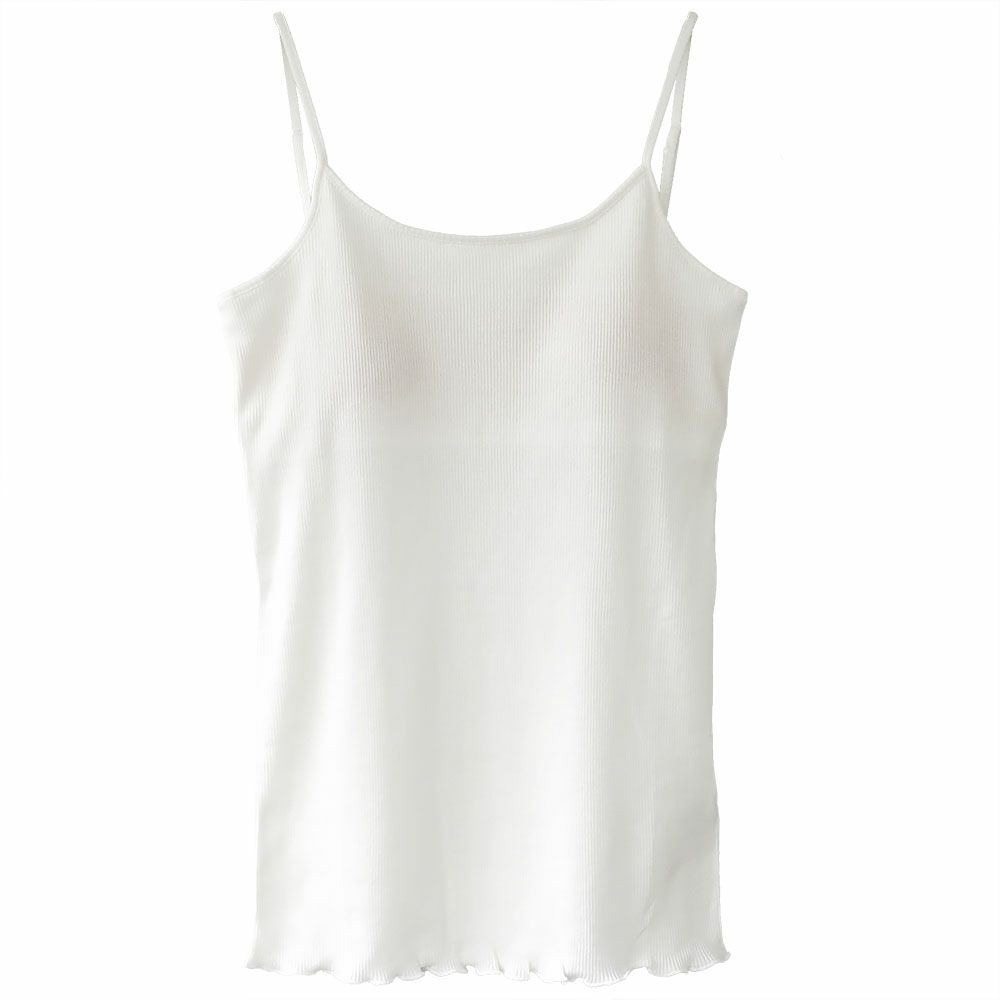 コットンシルク テレコ カップ付きキャミソール