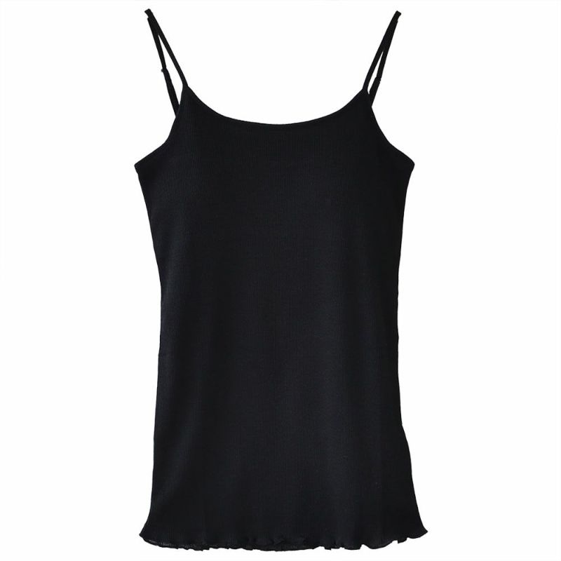 コットンシルク テレコ カップ付きキャミソール