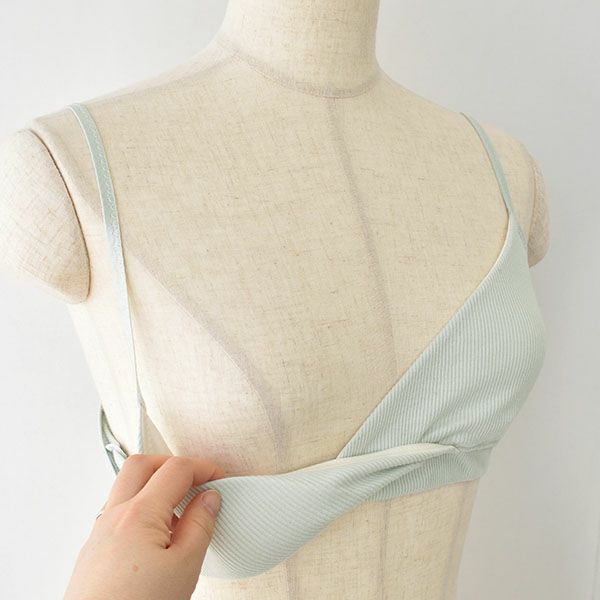 オーガニックコットン100% テレコ ノンワイヤーブラ 日本製 カップ裏シルク