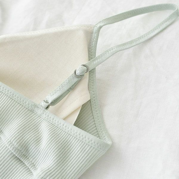 オーガニックコットン100% テレコ ノンワイヤーブラ 日本製 カップ裏シルク