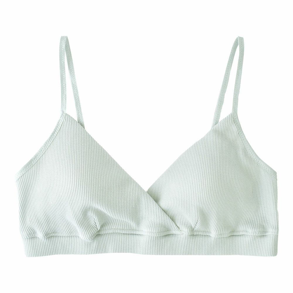 オーガニックコットン100% テレコ ノンワイヤーブラ 日本製 カップ裏シルク