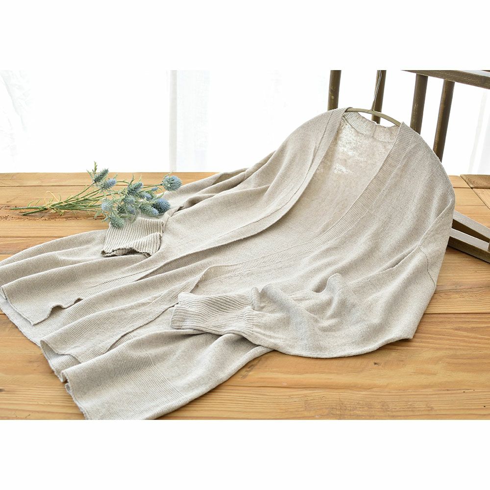 シルクリネン カーディガン 日本製