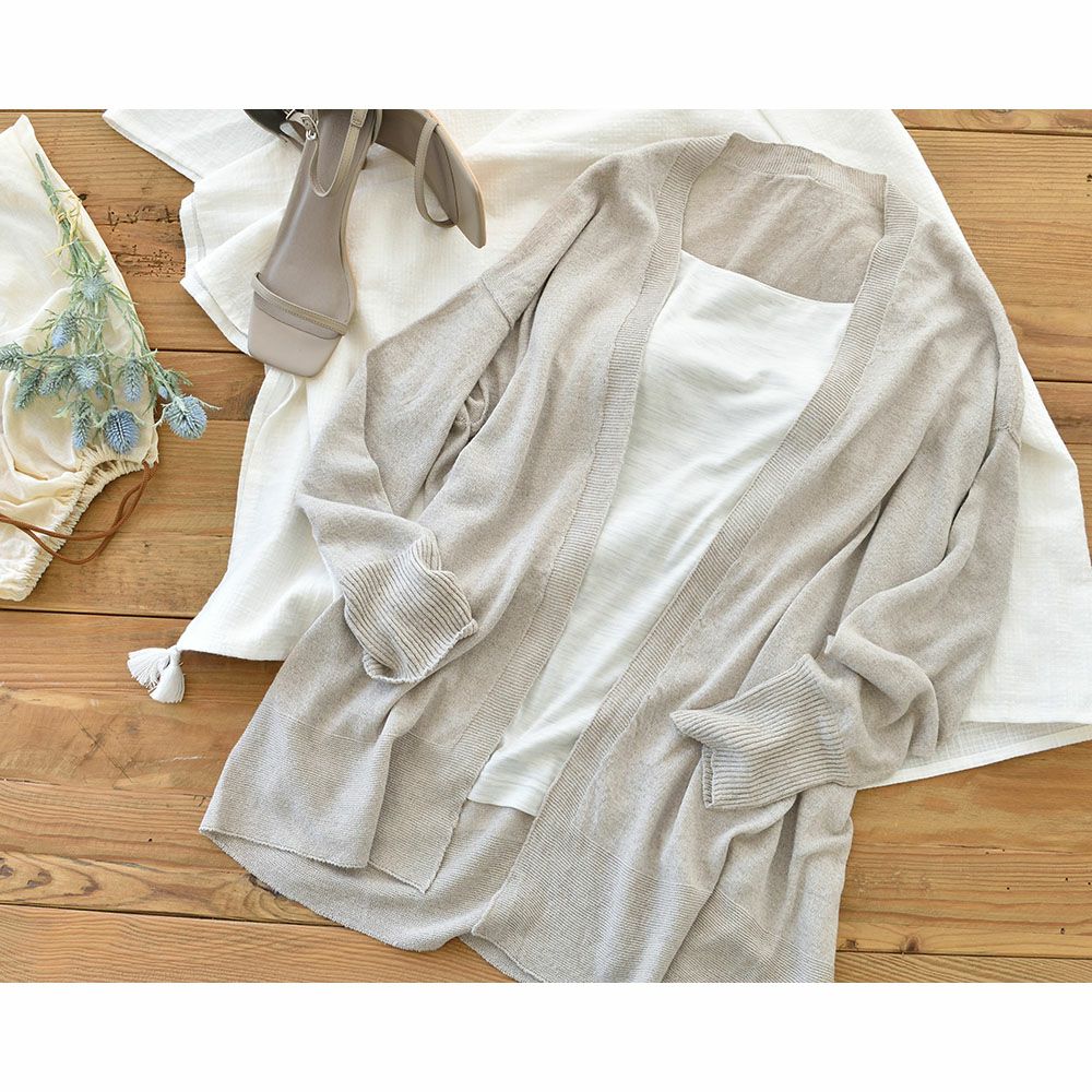 シルクリネン カーディガン 日本製