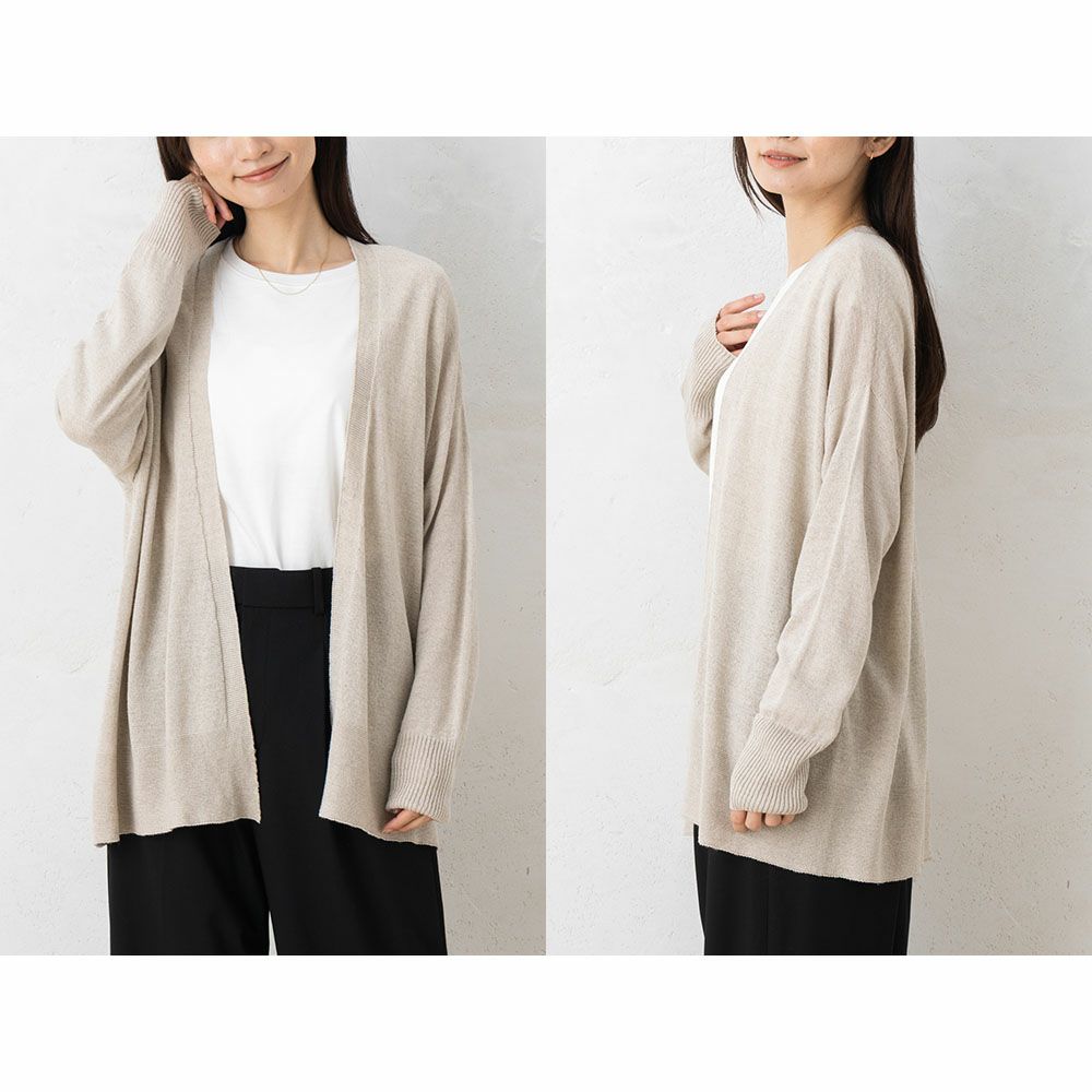 シルクリネン カーディガン 日本製