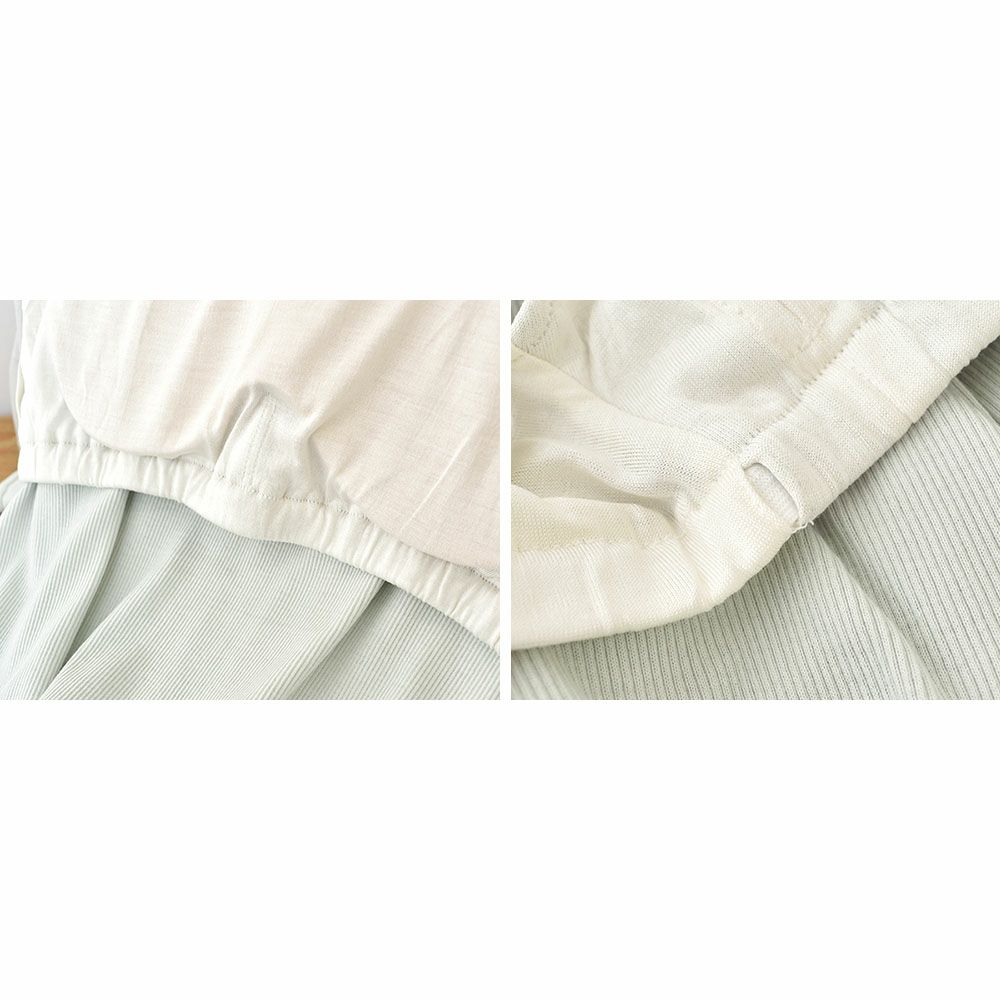 オーガニックコットン100% テレコ カップ付きトップス 日本製 カップ裏シルク