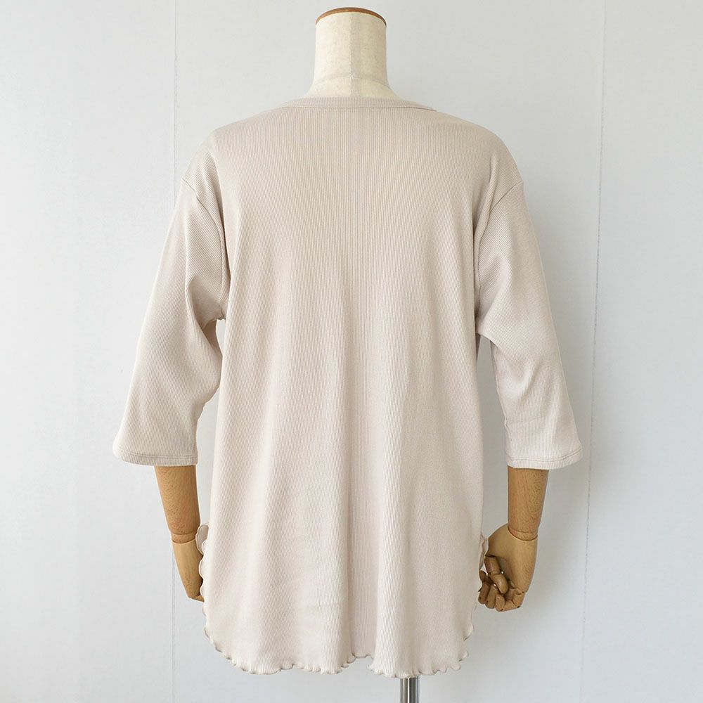 オーガニックコットン100% テレコ カップ付きトップス 日本製 カップ裏シルク