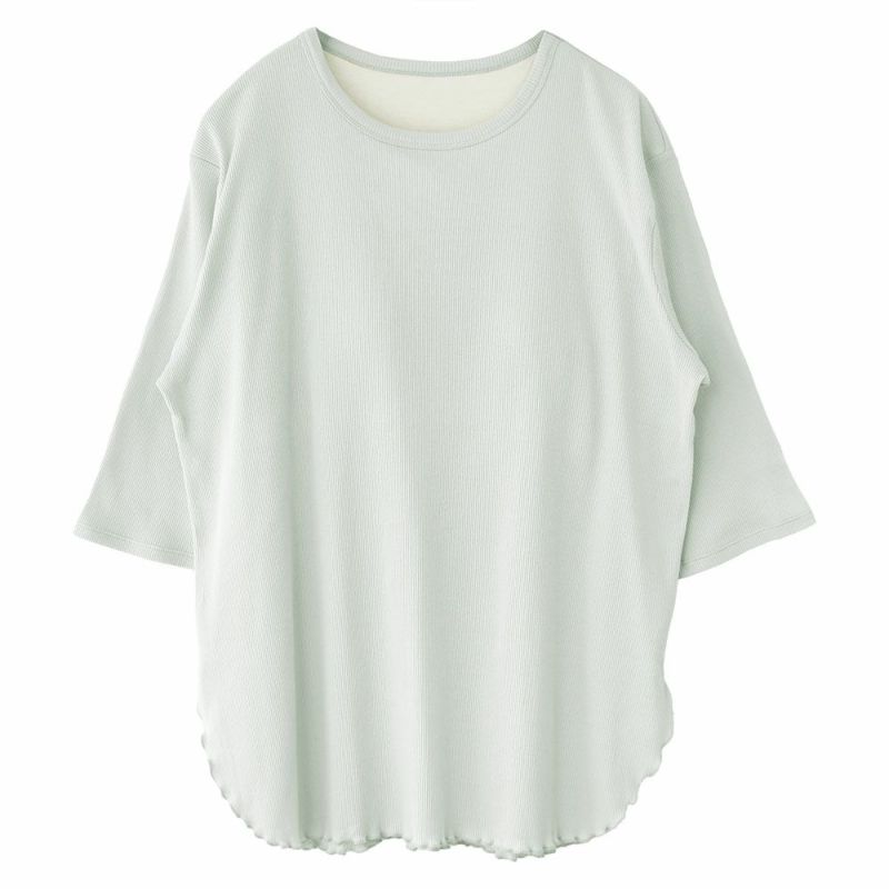 オーガニックコットン100% テレコ カップ付きトップス 日本製 カップ裏シルク