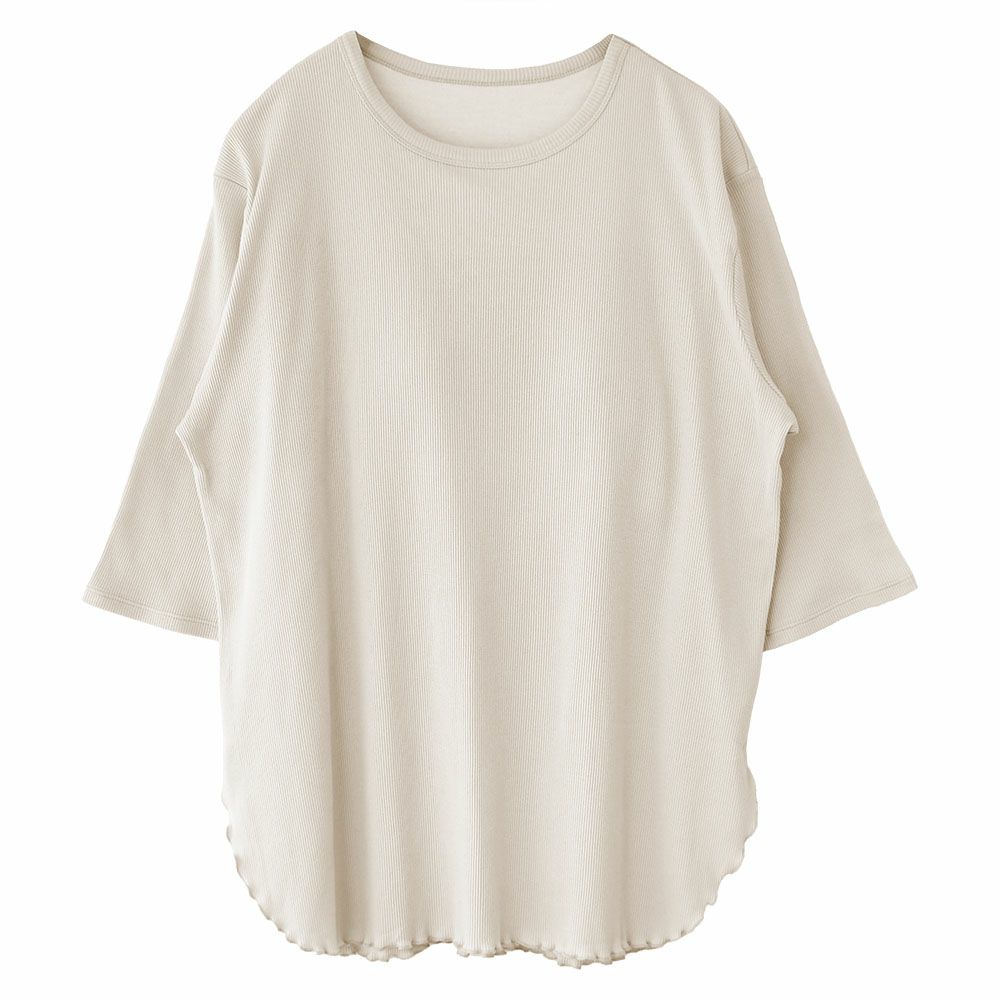 オーガニックコットン100% テレコ カップ付きトップス 日本製 カップ裏シルク