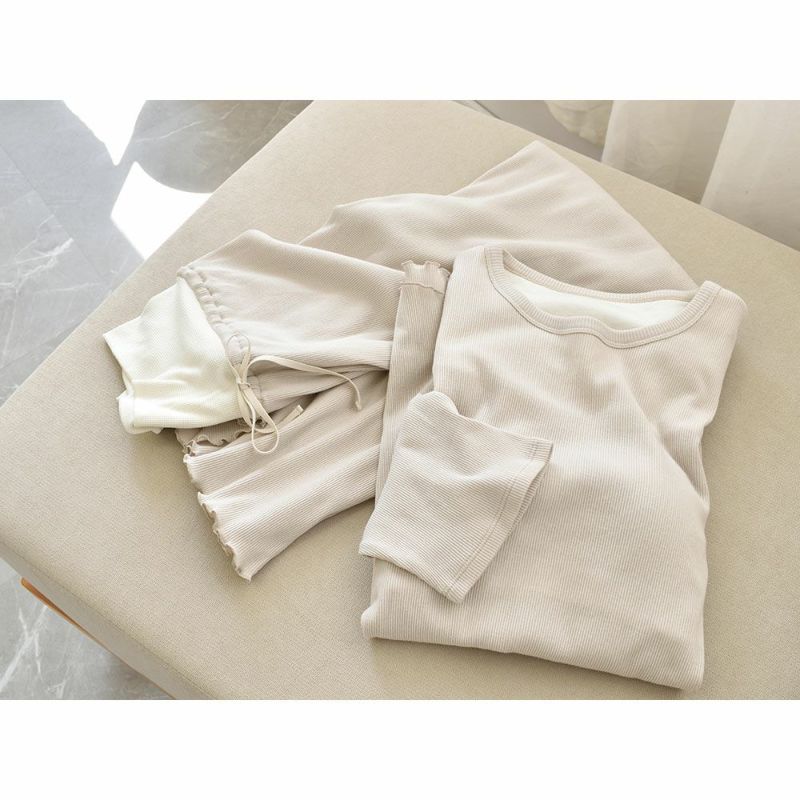 オーガニックコットン100% テレコ シルク腹巻付き パンツ 日本製