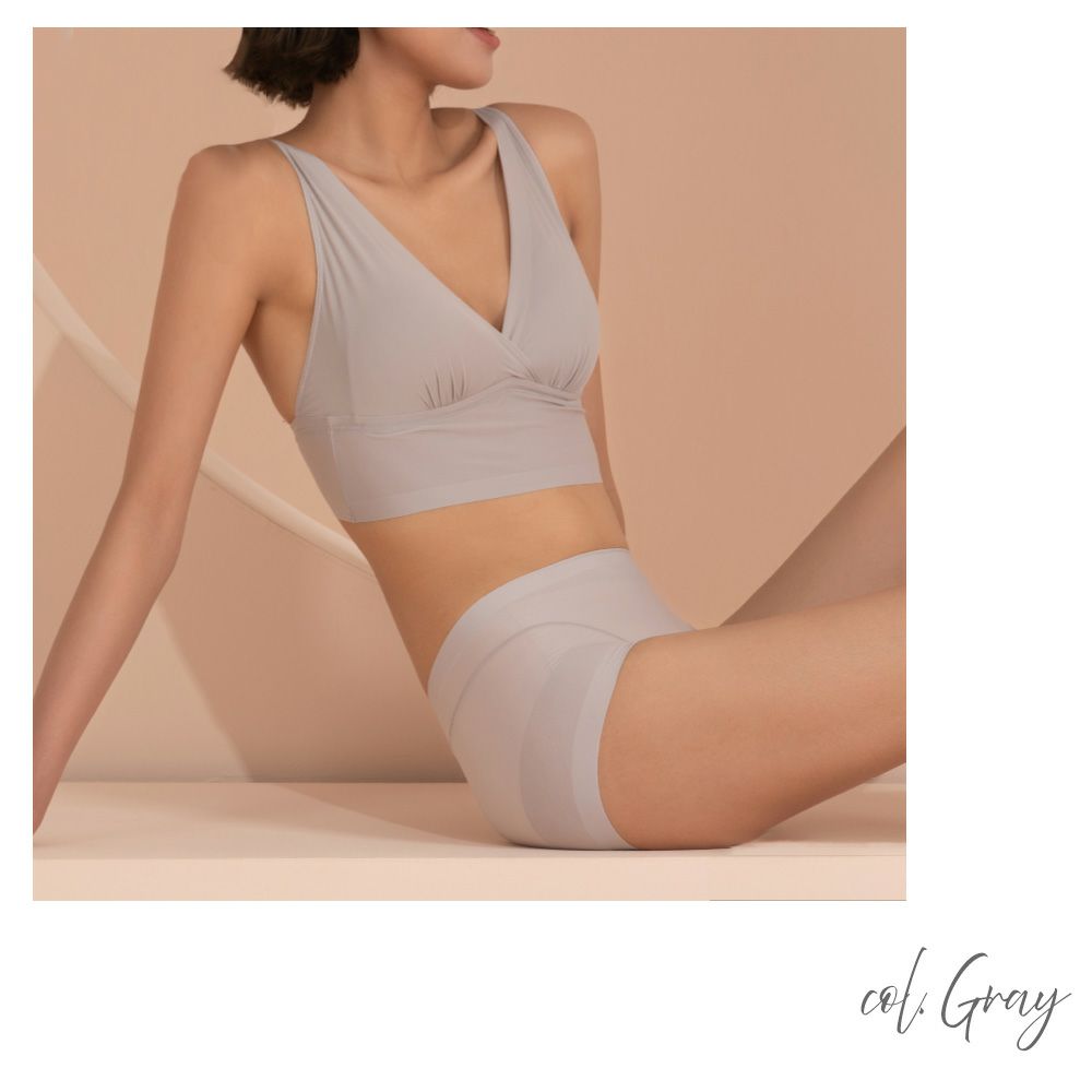 ◇カップ裏シルク バッククロス ノンワイヤーブラ レディース