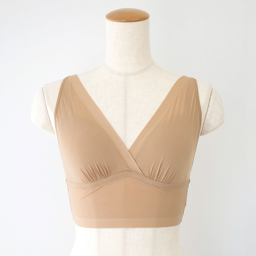◇カップ裏シルク バッククロス ノンワイヤーブラ レディース