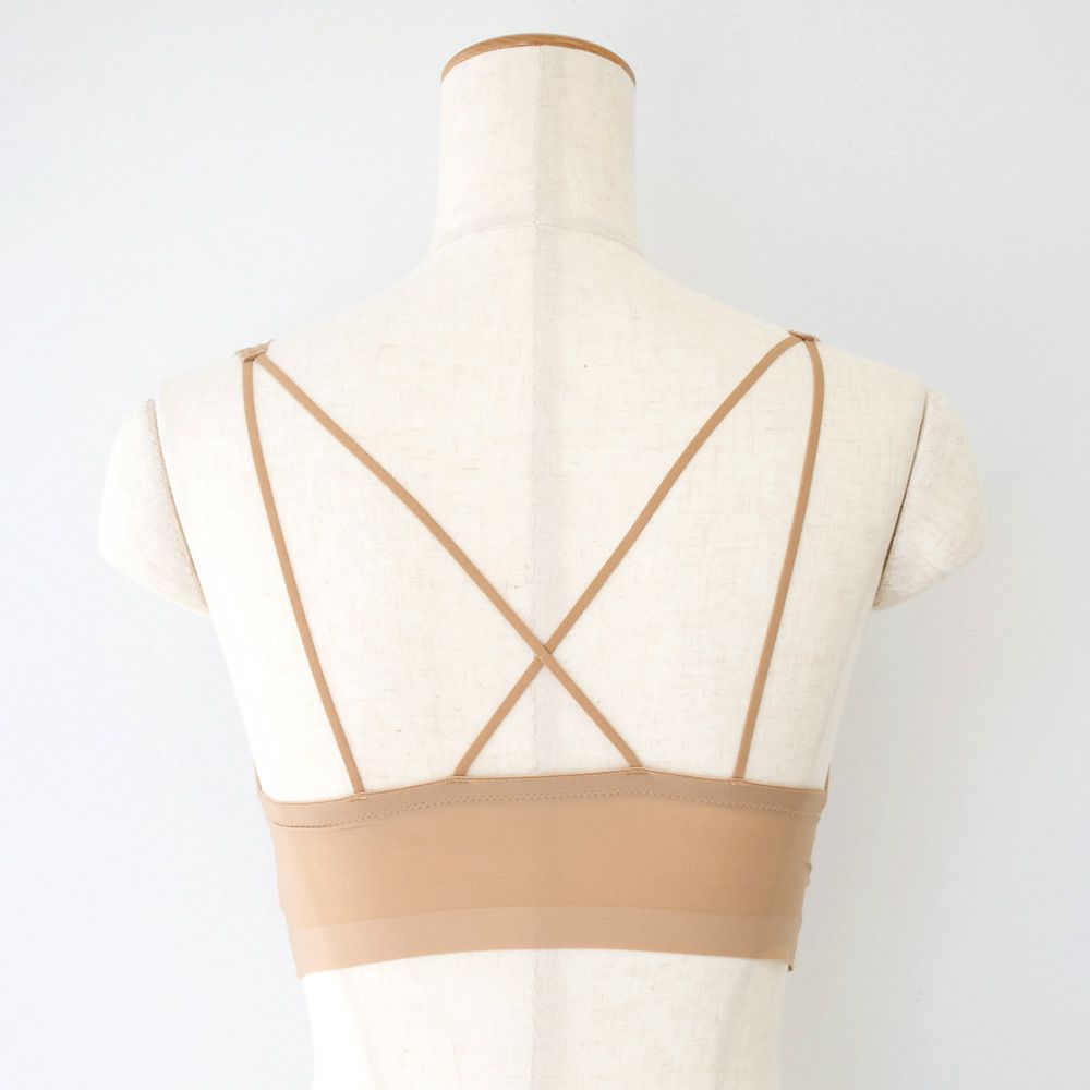 ◇カップ裏シルク バッククロス ノンワイヤーブラ レディース
