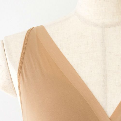 ◇カップ裏シルク バッククロス ノンワイヤーブラ レディース