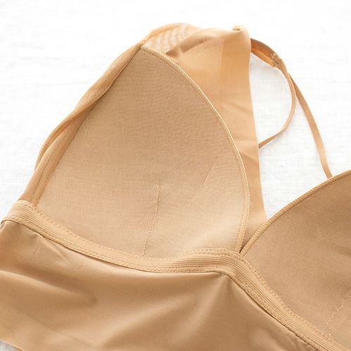 ◇カップ裏シルク バッククロス ノンワイヤーブラ レディース