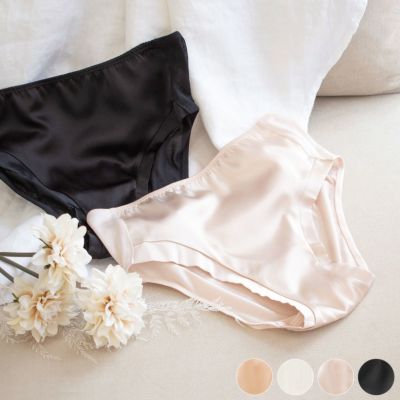 シルクサテン＆シルク絹紡糸 スタンダードショーツ 日本製