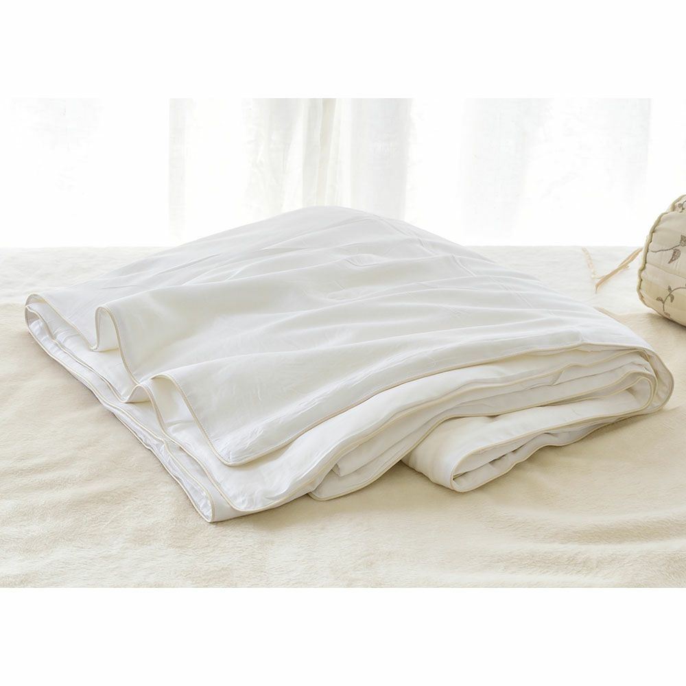 シルク100%真綿 薄掛け布団 シングルサイズ 側生地バンブー